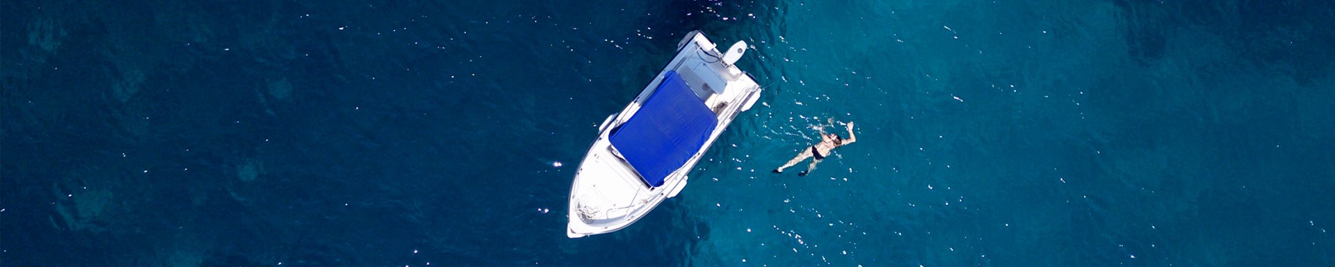 Boat From Above with Bimini Open