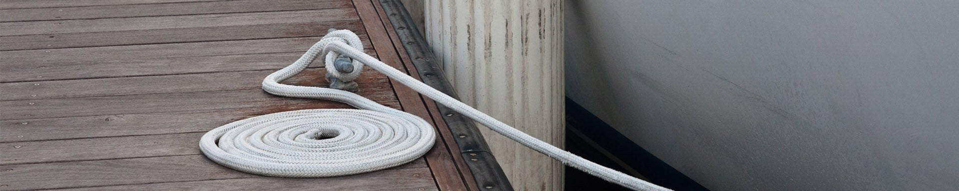 Dock Line Coiled on Dock