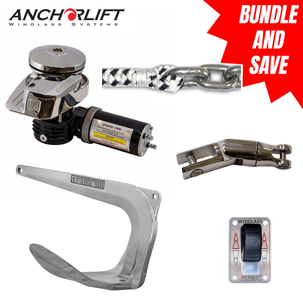 Dolphin 1000 Windlass & Anchoring Kit (Boats to 40 ft)