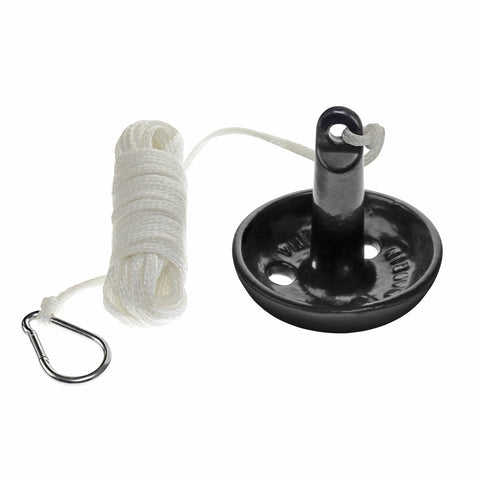 PWC Sand Anchor, Black, with 6' Rope, Snap Hook, and Buoy