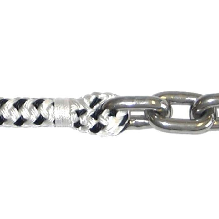 Anchorlift Double Braided Nylon Rope Spliced with Stainless Chain - Splice