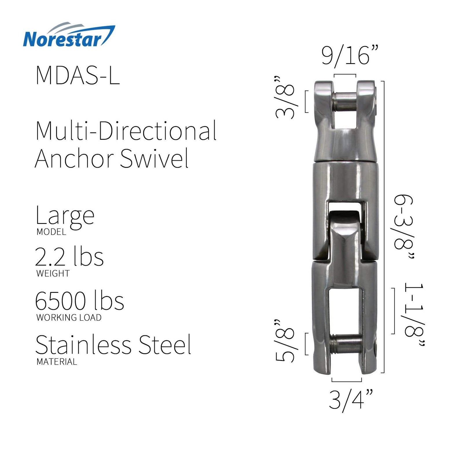 Stainless Steel Multidirectional Anchor Swivel