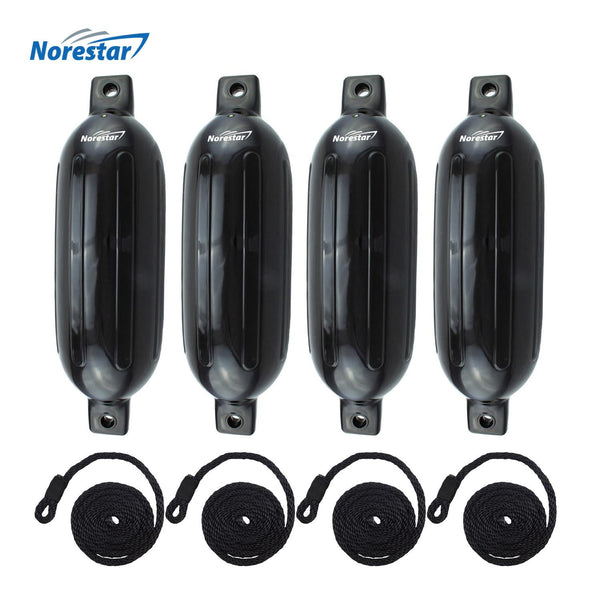 Norestar Four-Pack Double-Eye Ribbed Boat Fenders with Fender