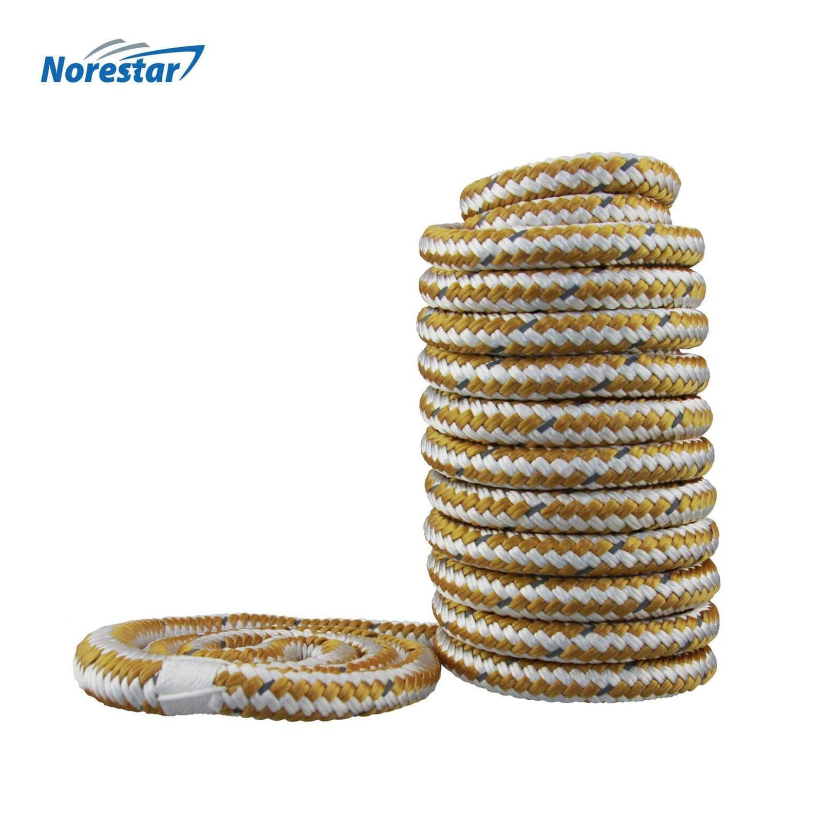 High-Visibility Reflective Braided Nylon Dock Line, Gold