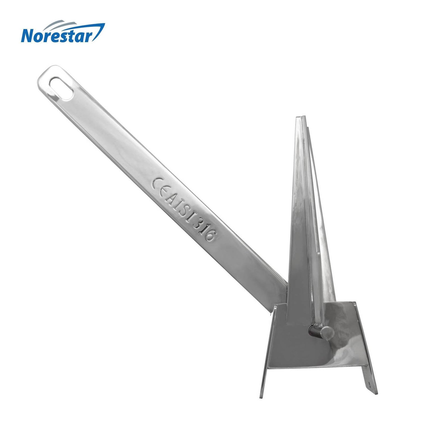 Stainless Steel Danforth/Fluke Boat Anchor by Norestar - Side