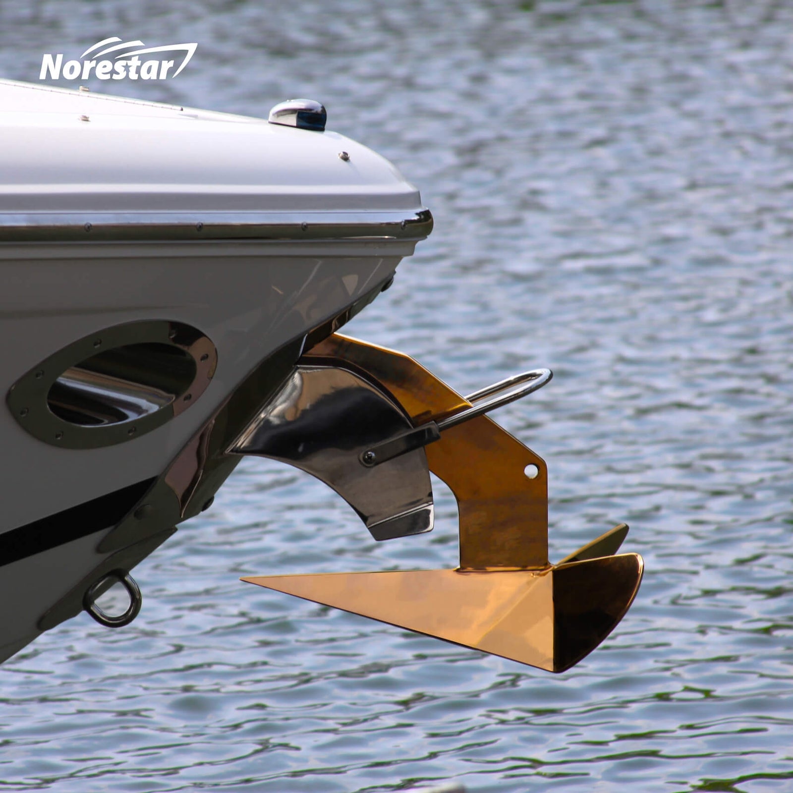 Norestar Stainless Steel Rainbow Wing-Style Boat Anchor on BoatBronze Side