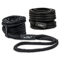 Set of Two Double-Braided Nylon Mooring and Docking Lines, Black