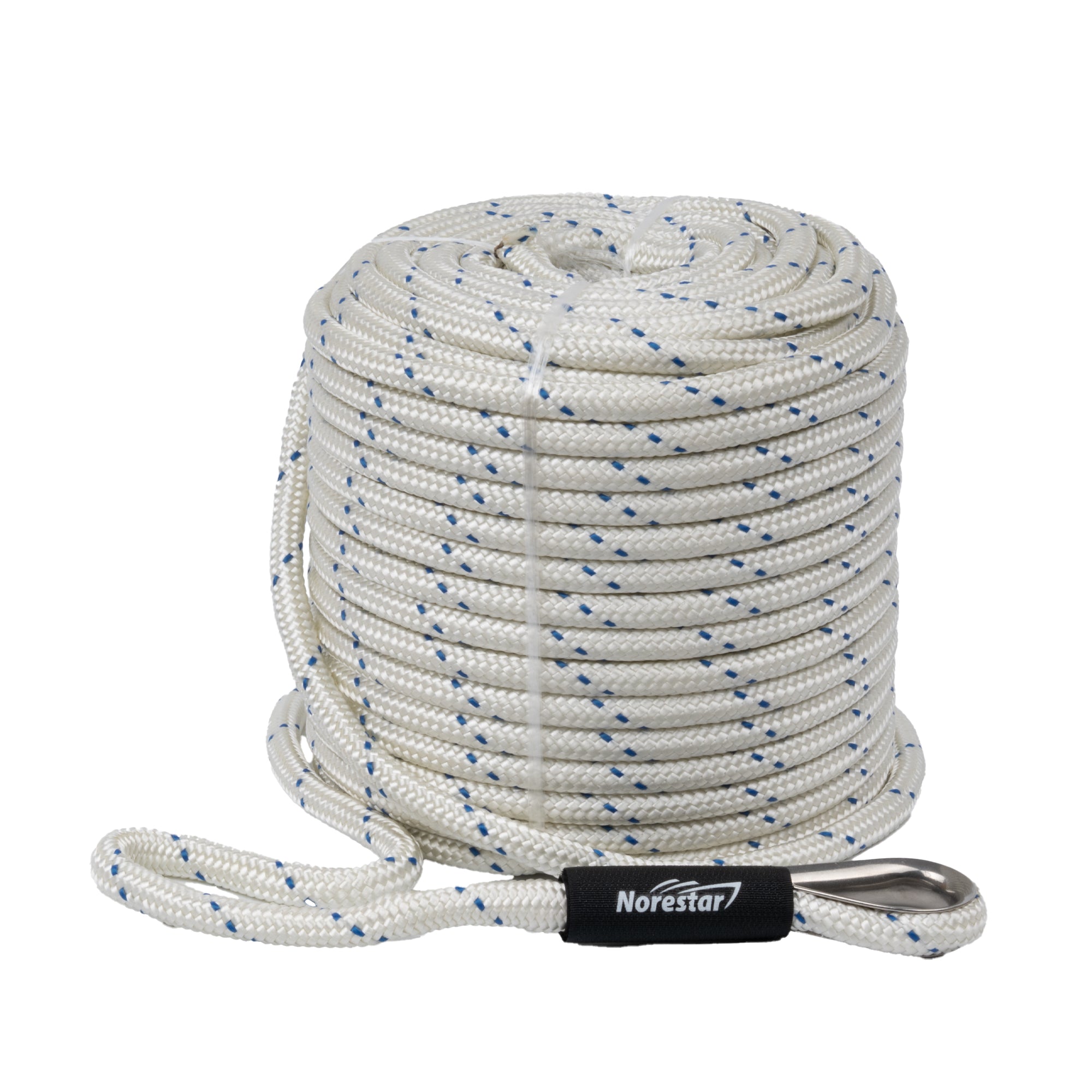 Double-Braided Nylon Anchor Rope with Stainless Steel Thimble