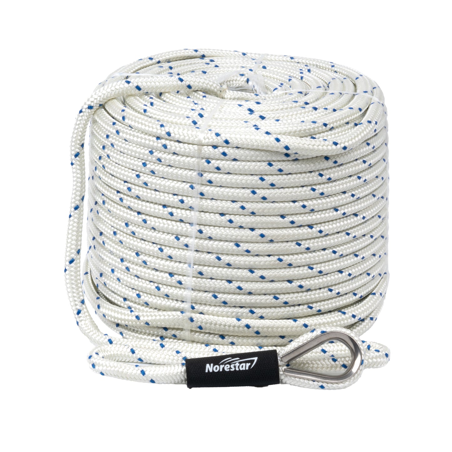 Double-Braided Nylon Anchor Rope with Stainless Steel Thimble