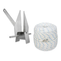 Fluke Anchor and Rope for Boats to 25'