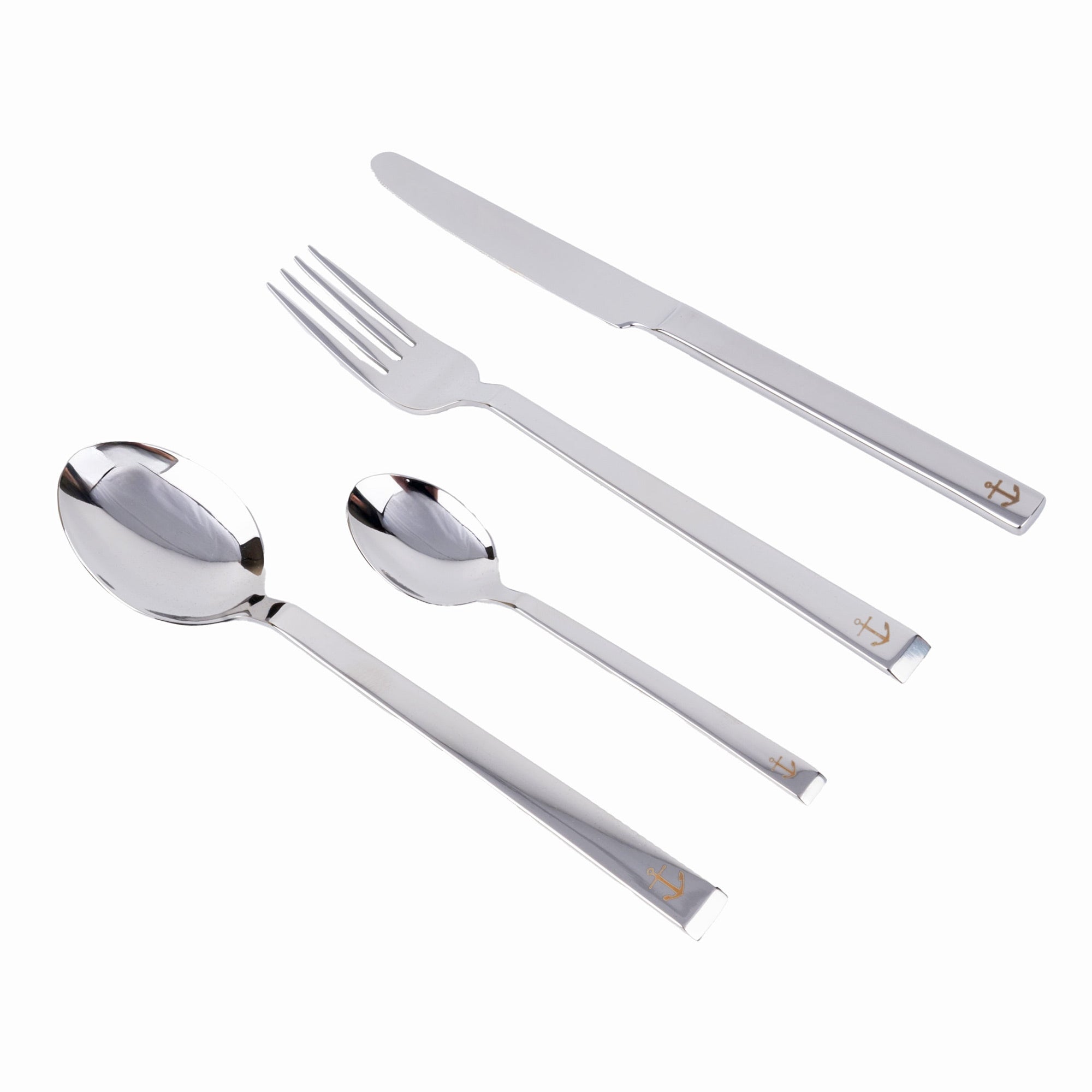24 Piece Stainless Steel Nautical Theme Cutlery/Flatware Set