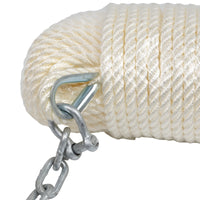 Fluke Boat Anchor Kit: 150' Rope, 6' Chain, for Boats to 28'