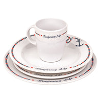 16 Piece Non-Skid Melamine Galleyware, Anchor Collection