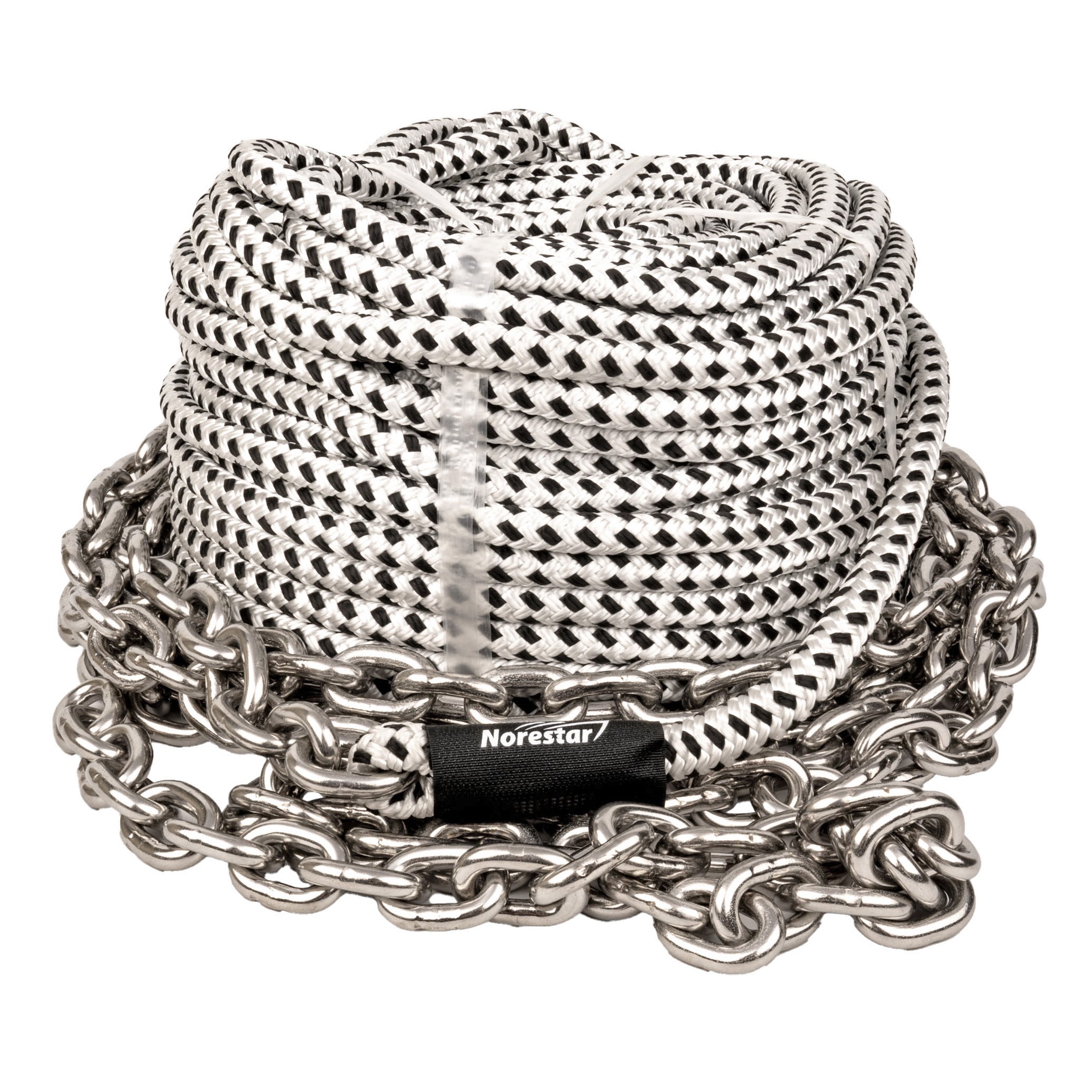 Double-Braided Nylon Windlass Rope & Stainless Steel Chain (Prespliced 1/4" HT G4 Chain)