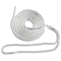 3-Strand Twisted Nylon Dock Line, 15' × 3/8" (White)