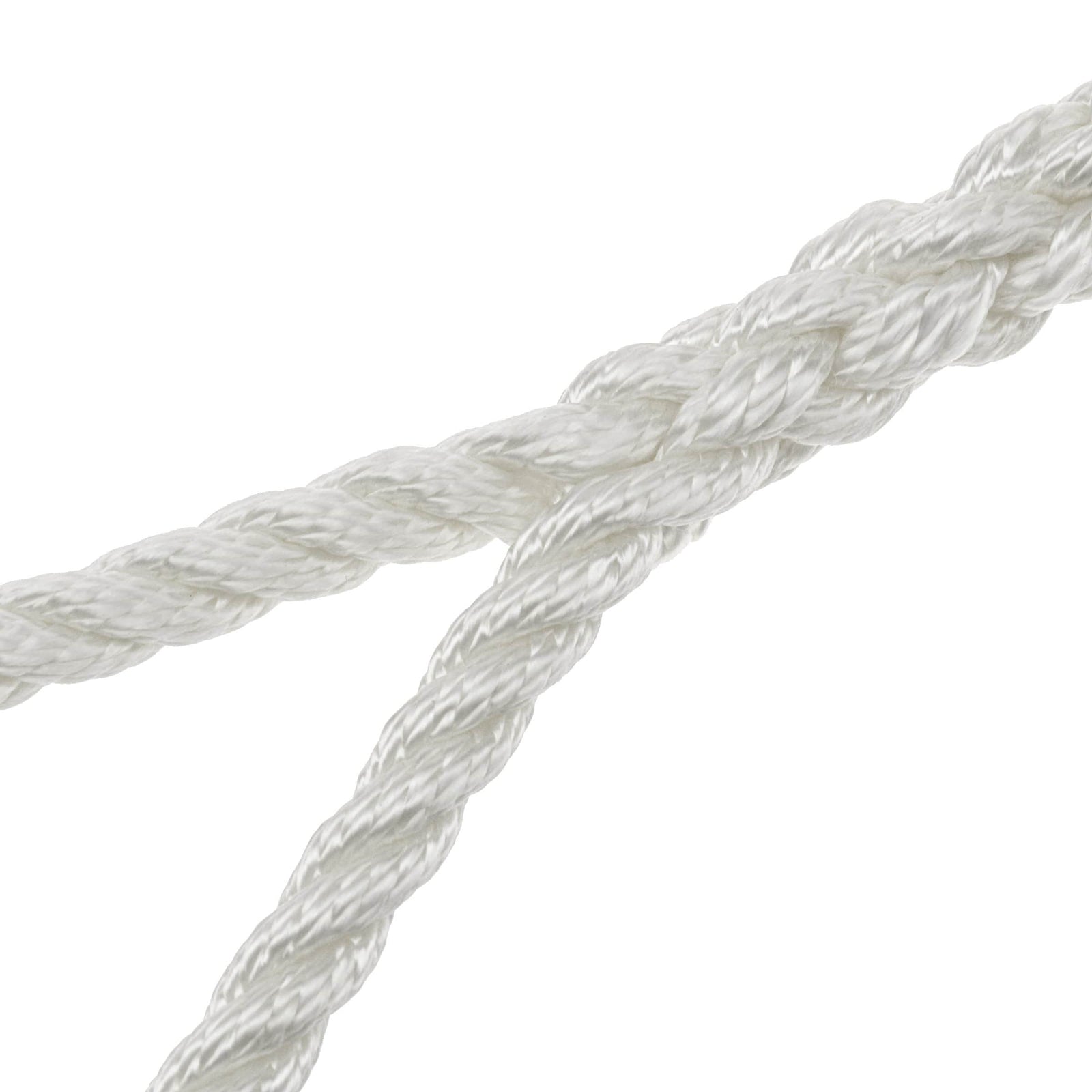 3-Strand Twisted Nylon Dock Line, 20' × 1/2" (White)