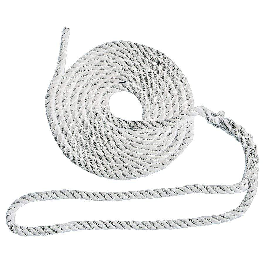 3-Strand Twisted Nylon Dock Line, 15' × 1/2" (White)