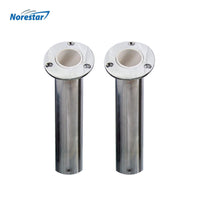 Two Flush Mounted Stainless Steel Rod Holders, Angled 30 Degrees