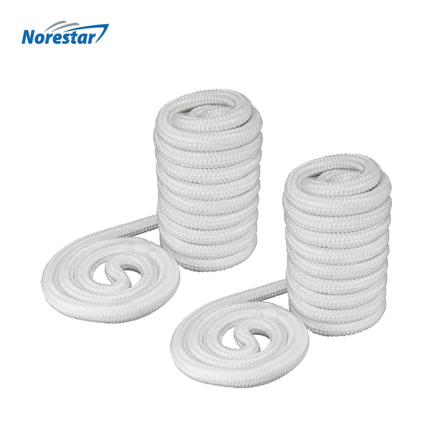Two Norestar Braided Nylon Dock Lines, White