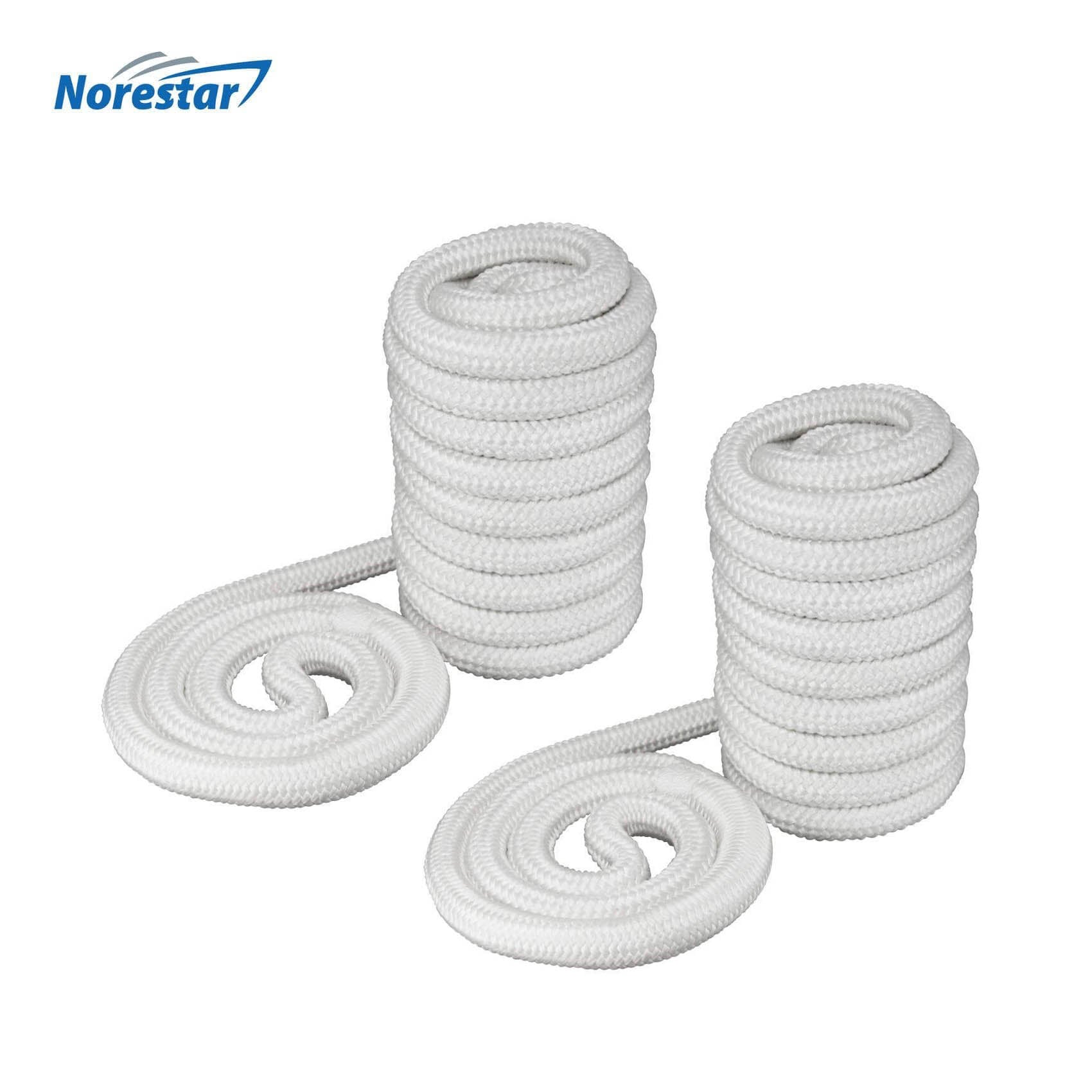Two Norestar Braided Nylon Dock Lines, White