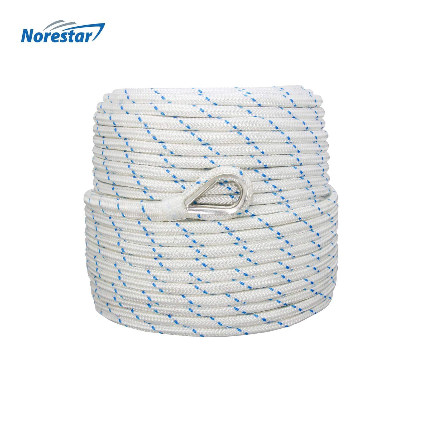 Double Braided Nylon Anchor Line with 316 Stainless Steel Thimble