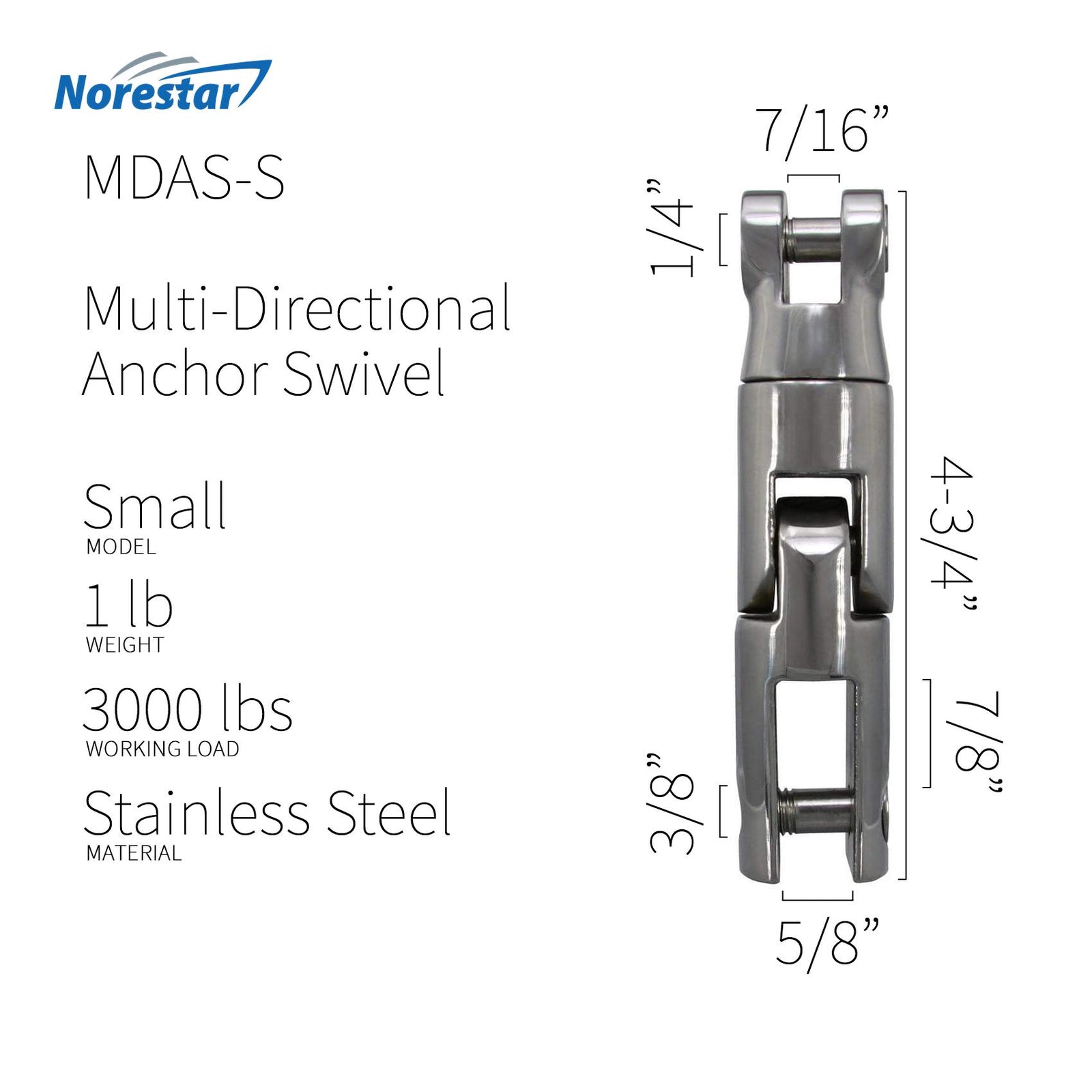 Stainless Steel Multidirectional Anchor Swivel