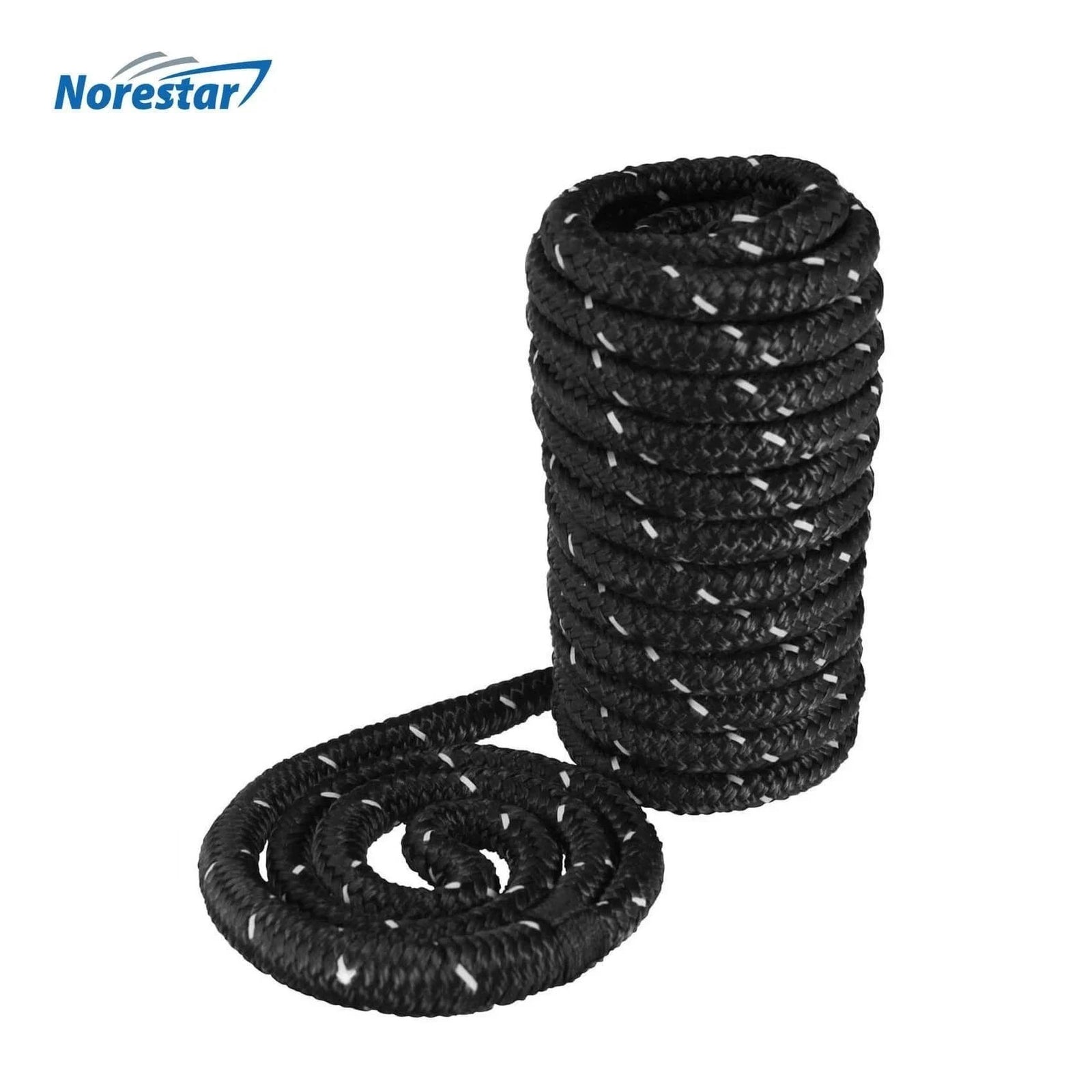 High-Visibility Reflective Braided Nylon Dock Line, Black