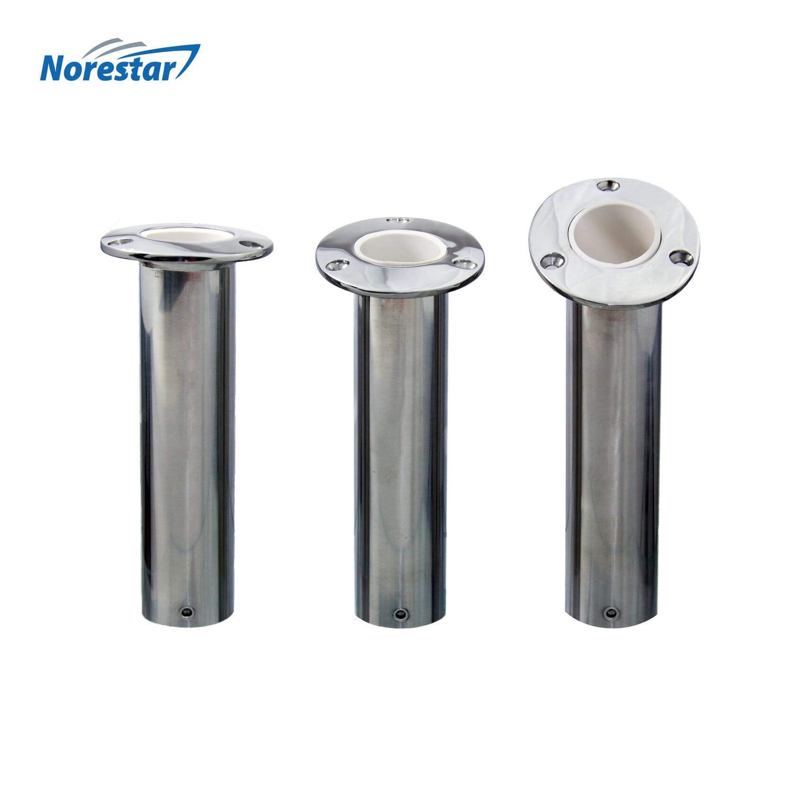 Norestar Two Flush Mounted Stainless Steel Fishing Rod Holders