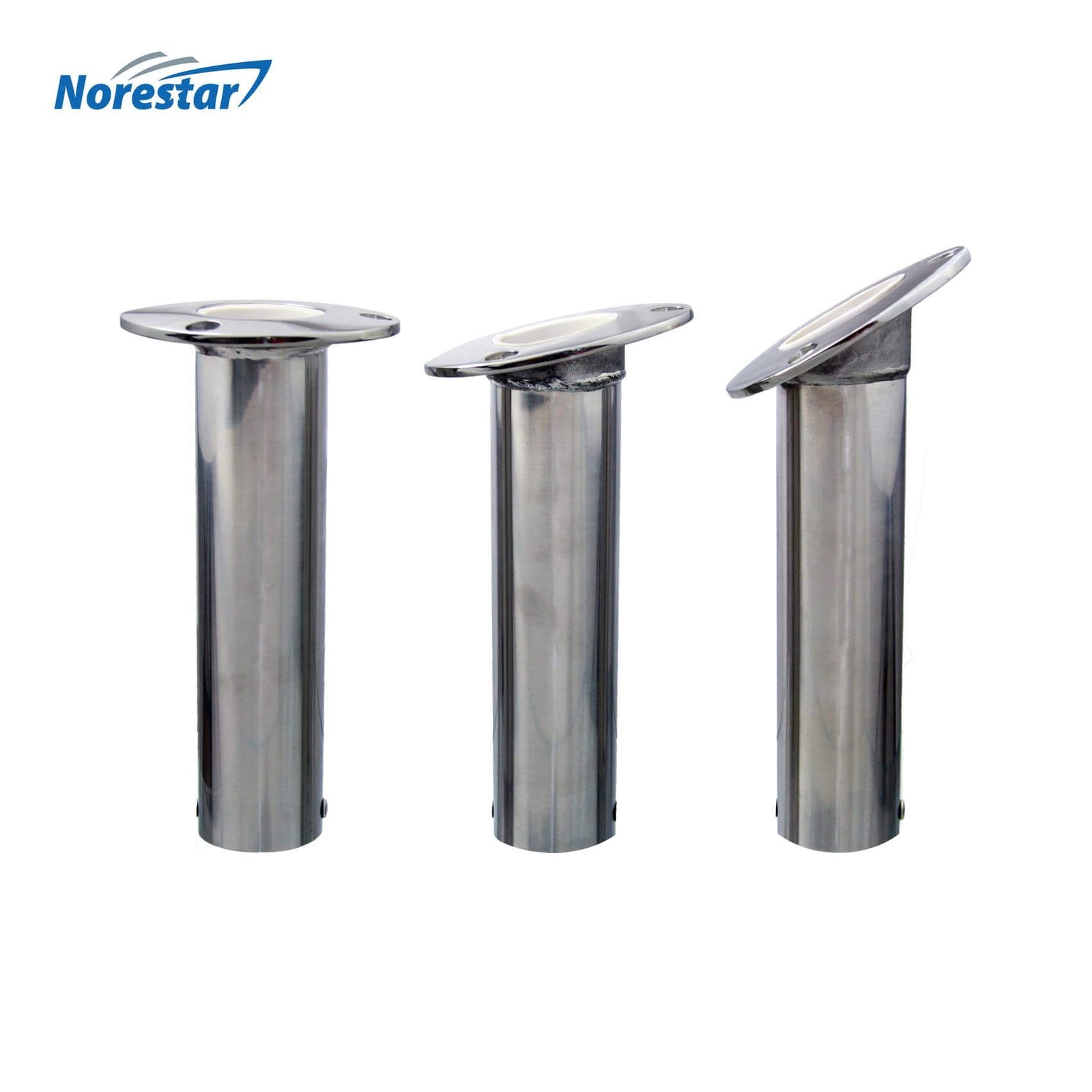 Norestar Two Flush Mounted Stainless Steel Fishing Rod Holders