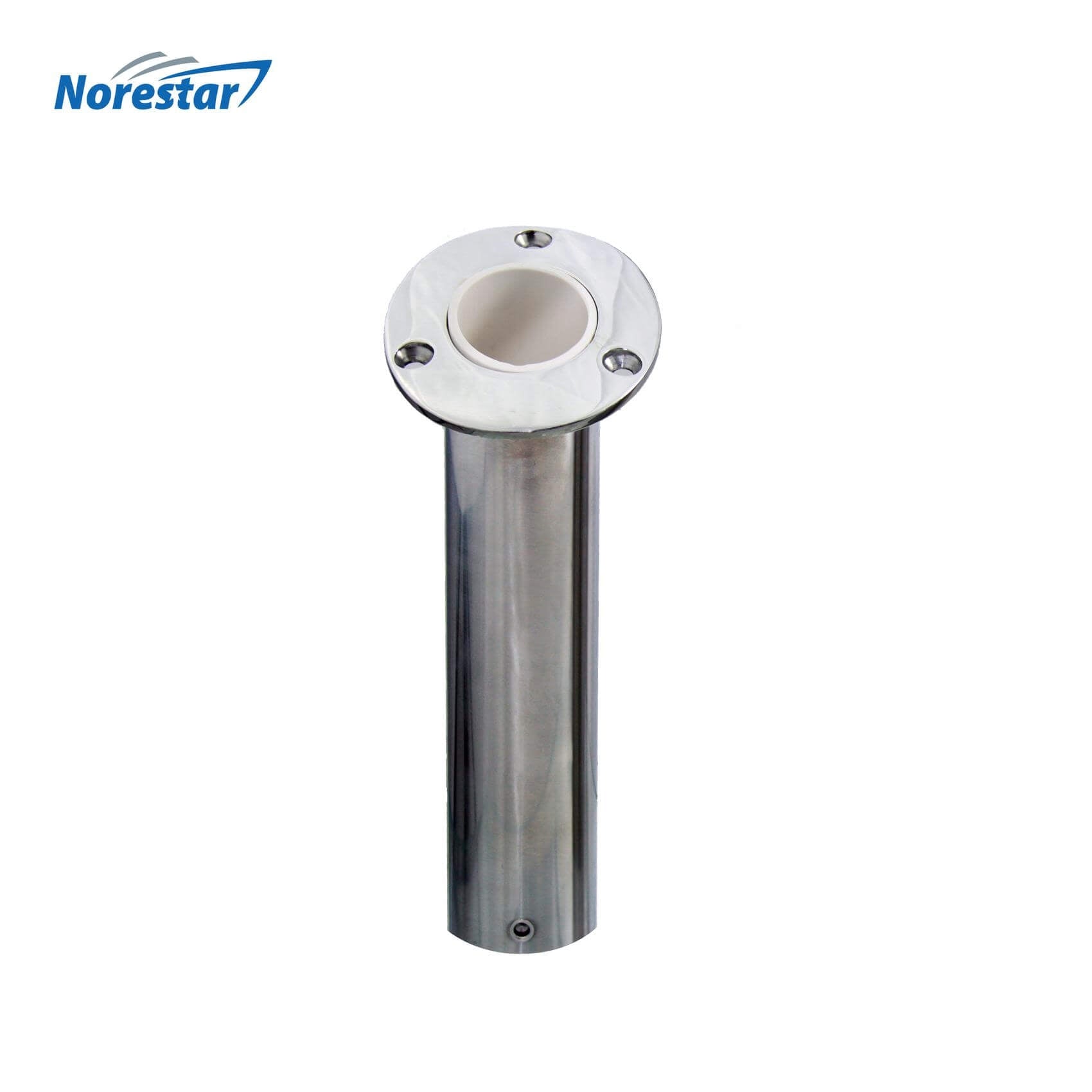 Flush Mounted Stainless Steel Rod Holder, Angled 30 Degrees