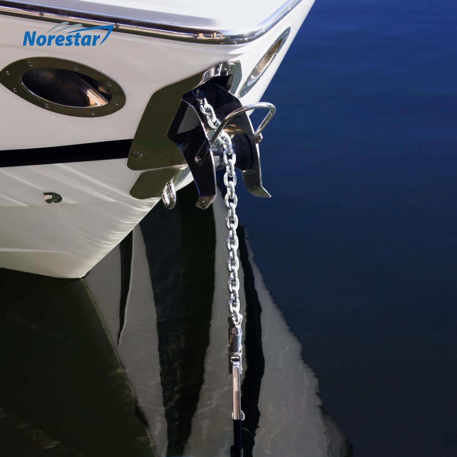 Norestar Double-Braided Nylon Anchor Rode (Windlass Rode): Anchor Rope Pre-Spliced with HT G4 Chain - In Use