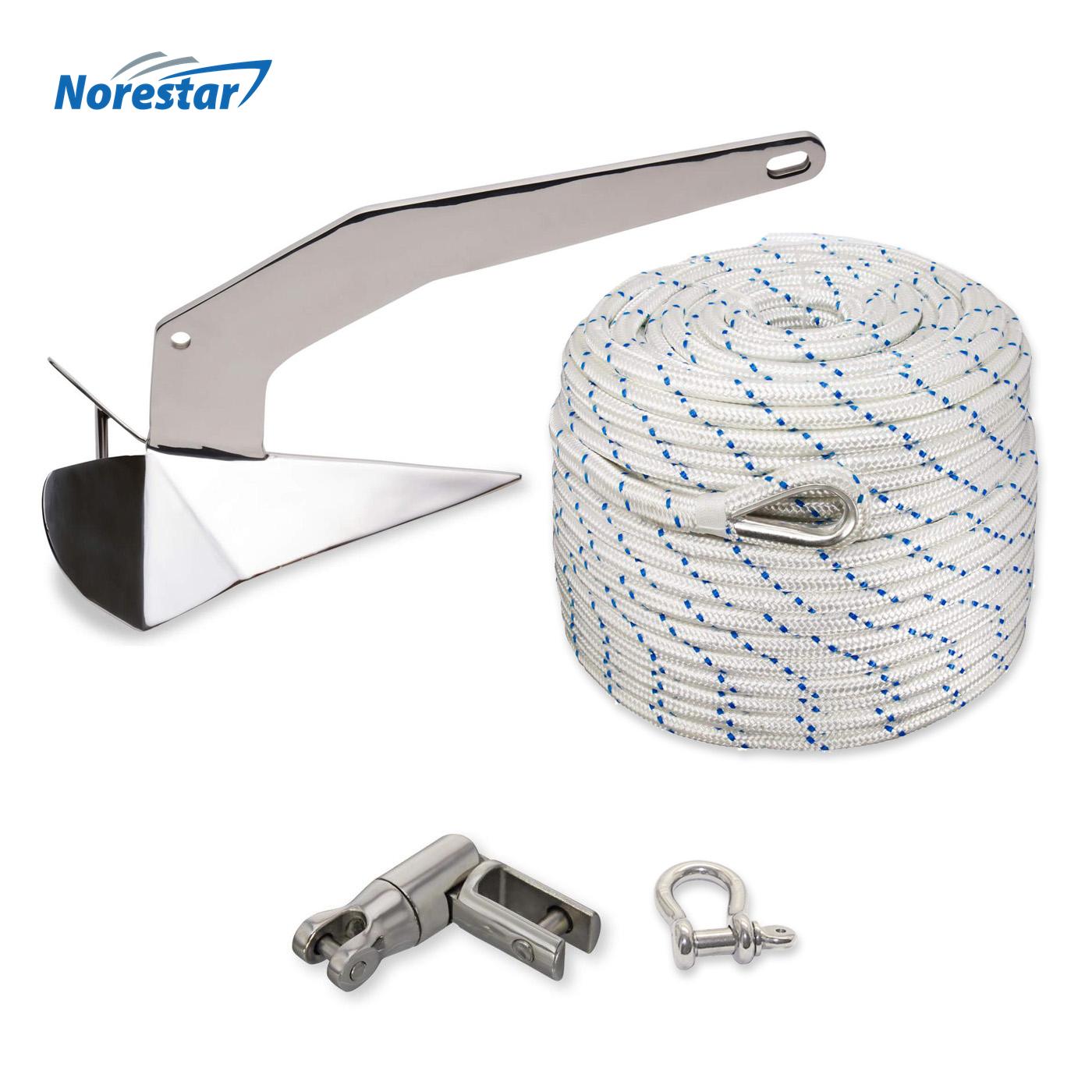 Norestar Wing Anchor, Rope, and Swivel Kit for Boats to 29